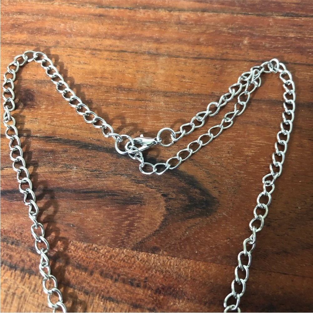 gothic silver-toned choker necklace red heart pendant Devil eye dagger charms. - Picture 6 of 9